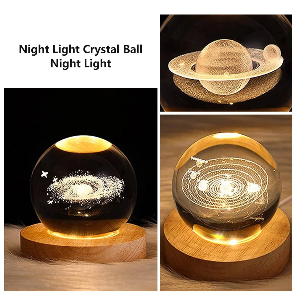 Lampe Boule Cristal Galaxy 3D