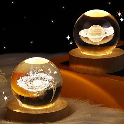 Lampe Boule Cristal Galaxy 3D